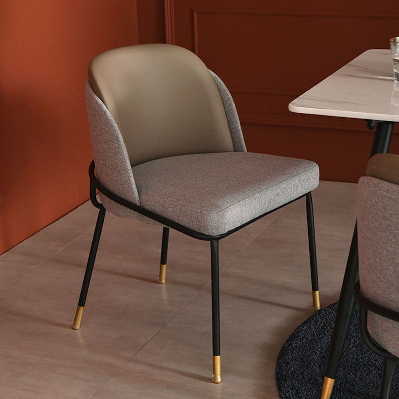 Sillas laterales de tela de comedor escandinavo Silla con respaldo sólido sin brazos
