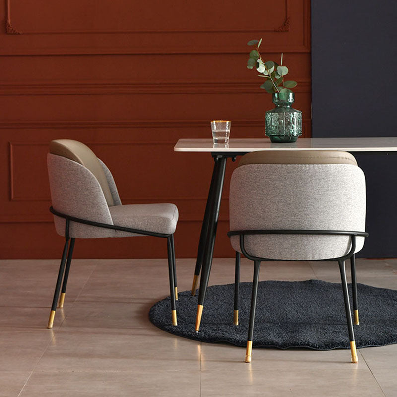 Sillas laterales de tela de comedor escandinavo Silla con respaldo sólido sin brazos