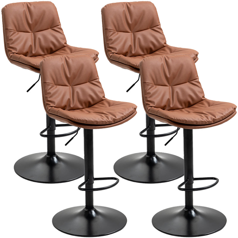 Modern Style Metal Bar Stools with Swivel and Adjustable Height Living Room Bar Stools