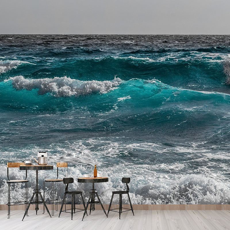 Sea Scenery Mildew Resistant Mural Wallpaper Sleeping Room Wall Mural