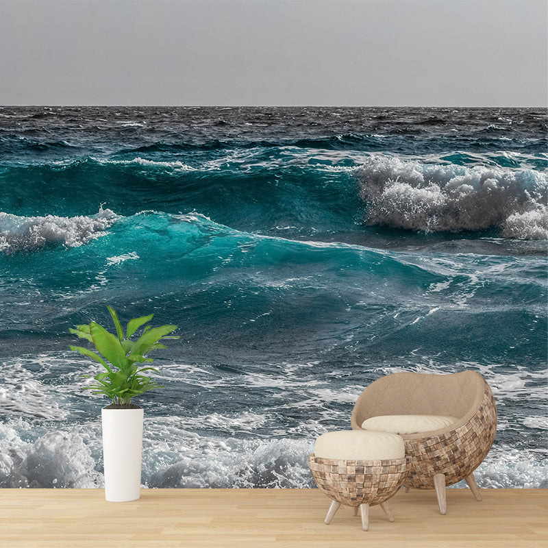 Sea Scenery Mildew Resistant Mural Wallpaper Sleeping Room Wall Mural