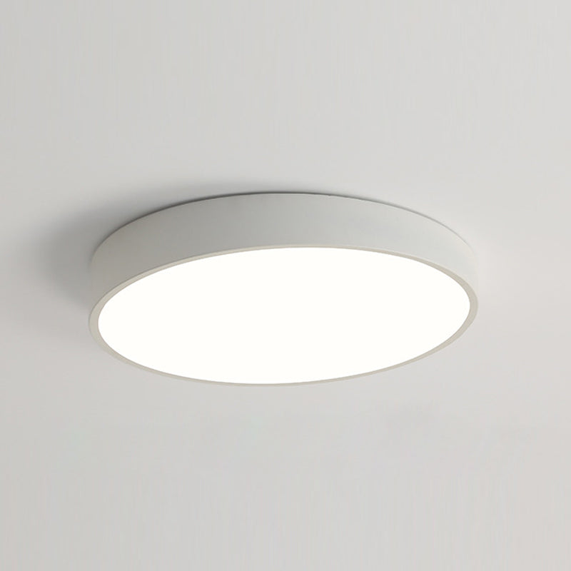 Bedroom Circle Flush Mount Ceiling Light Metal LED Simple Ceiling Lamp in White