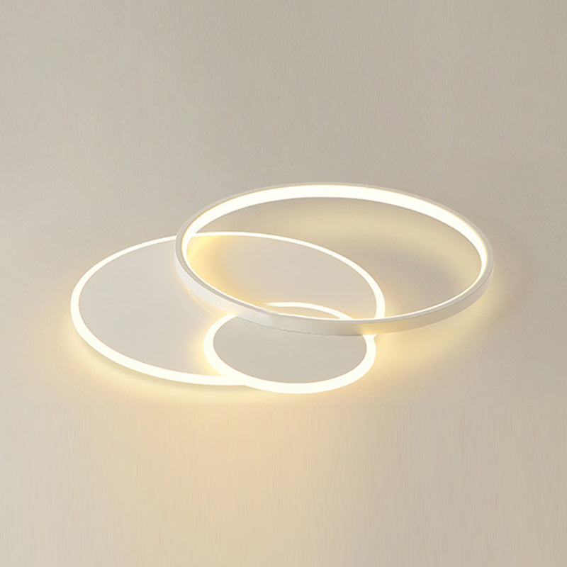 I moderni cerchi soffitto a filo a sfioramento della luce in alluminio Apparecchiatura da letto in bianco in bianco