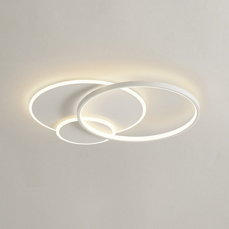 Círculos modernos Techo Flush Montaje Luz de aluminio Dormitorio de dormitorio de aluminio en blanco