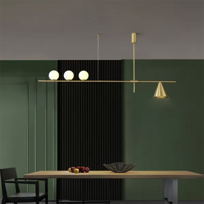 Luz de lámparas de isla esférica de estilo moderno luces colgantes de la isla de vidrio