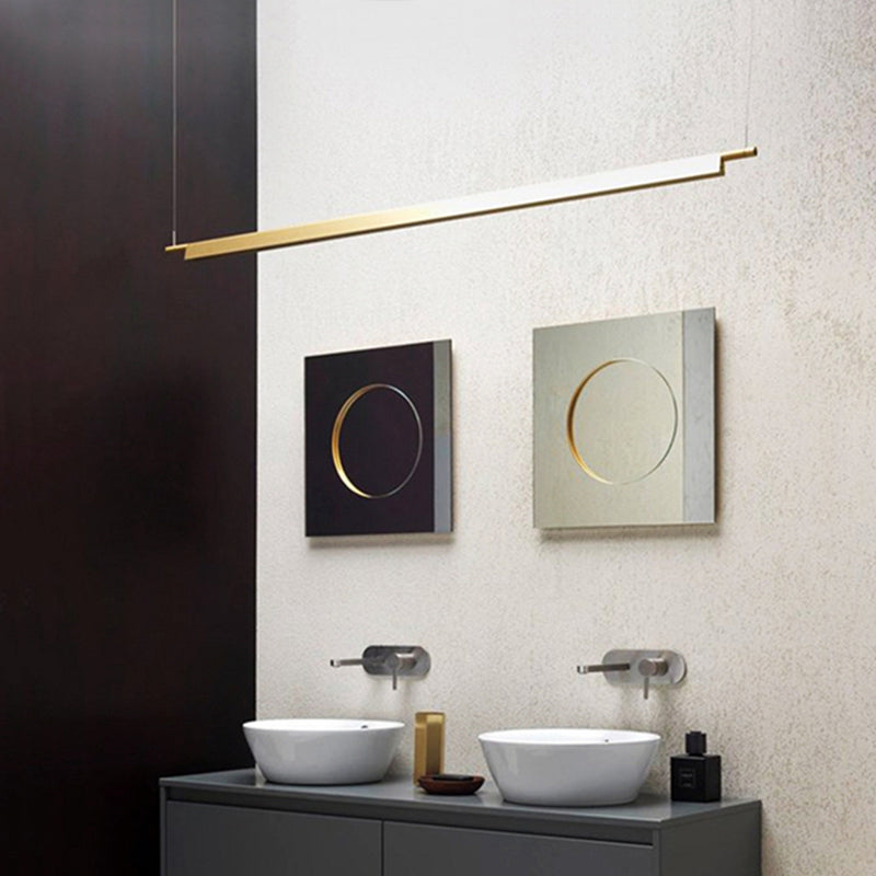 Estilo contemporáneo lineal isla light light metal 1- Light Island Colgante