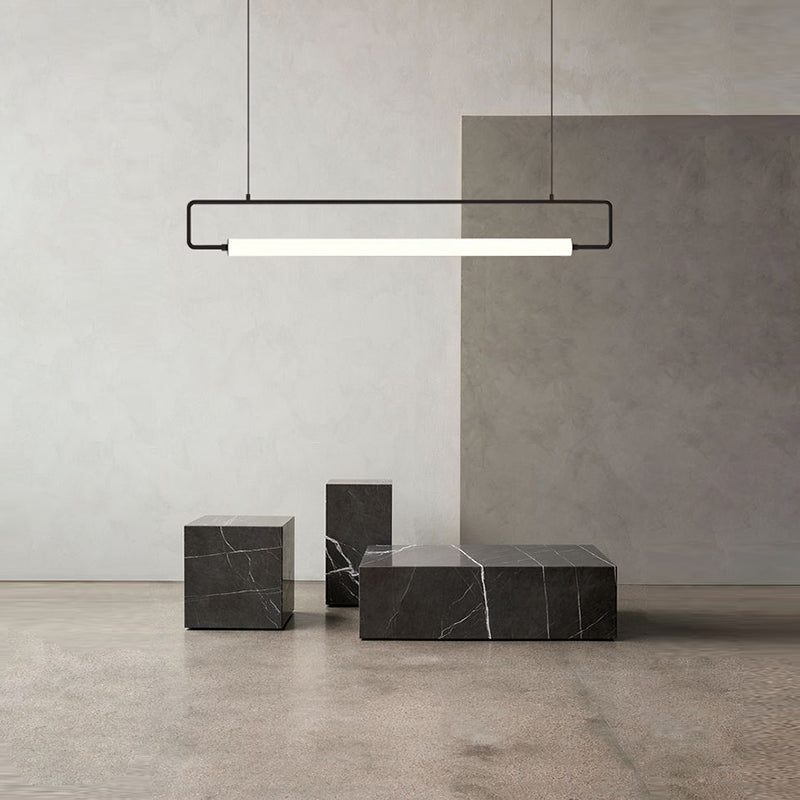 Rectángulo moderno Rectángulo de lámpara de la isla Metal 1- Idea de iluminación de la isla de luz