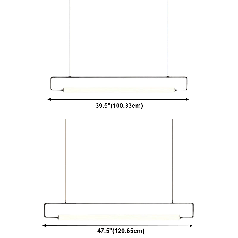 Rectángulo moderno Rectángulo de lámpara de la isla Metal 1- Idea de iluminación de la isla de luz