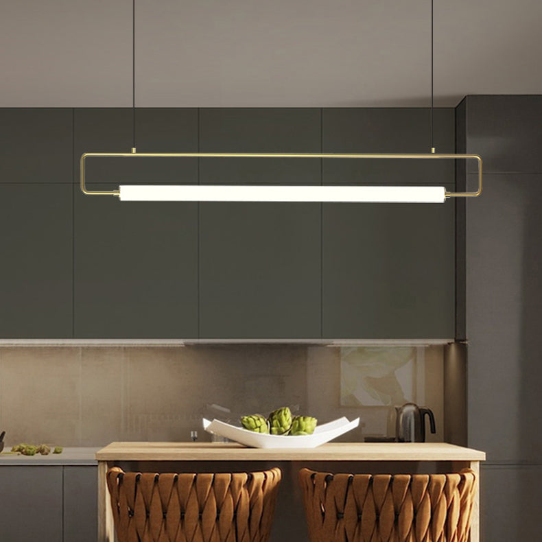 Rectángulo moderno Rectángulo de lámpara de la isla Metal 1- Idea de iluminación de la isla de luz