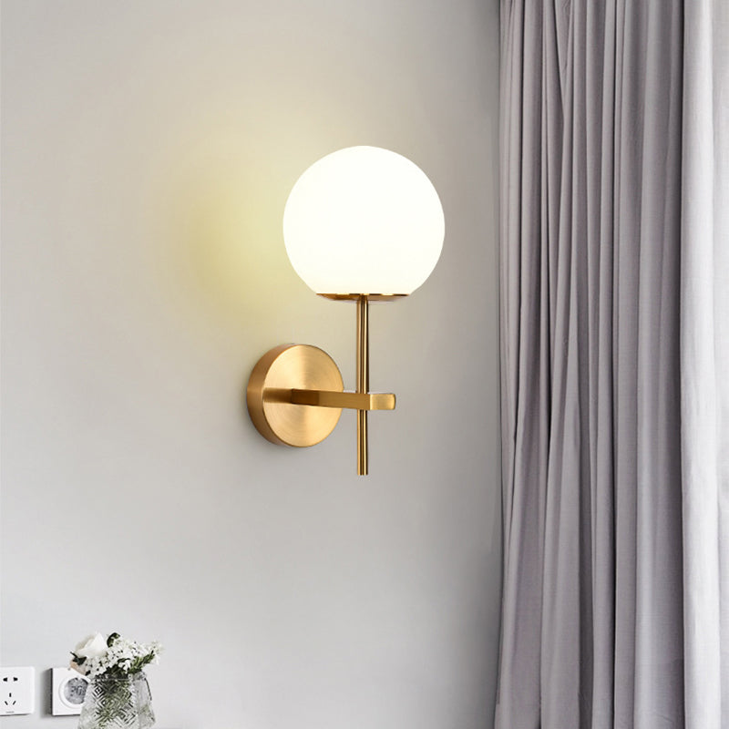 Kugel Schatten Glas Wandleuchter moderner Stil 1 Lichtwandhalterung Leuchte in Gold