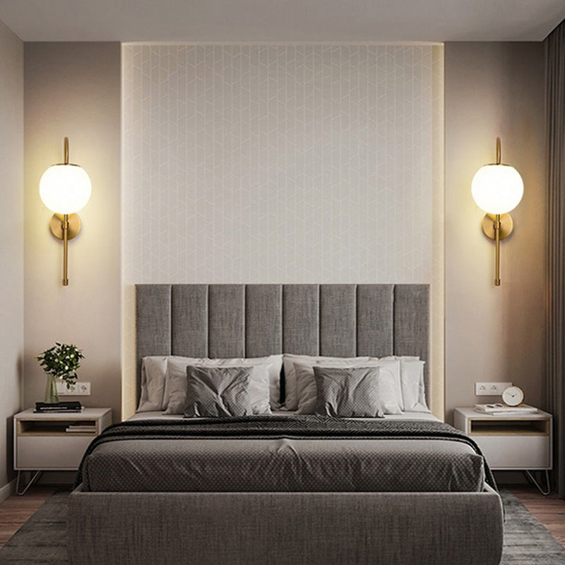 Kugel Schatten Glas Wandleuchter moderner Stil 1 Lichtwandhalterung Leuchte in Gold