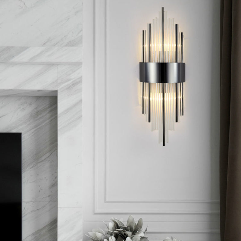 Einzigartige Schattenkristallwandleuchter moderner Stil 2 Leuchten Wandmontage Leuchte Leuchte