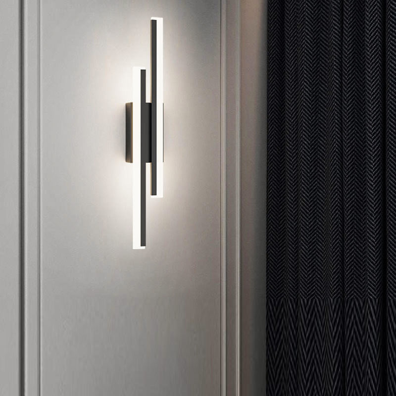 Linear Wall Lighting Fixtures Modern Style Metal 2 Lights Wall Lighting