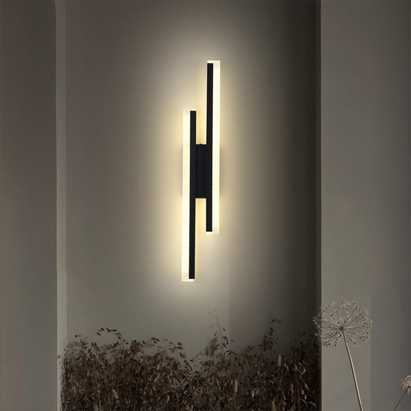 Linear Wall Lighting Fixtures Modern Style Metal 2 Lights Wall Lighting