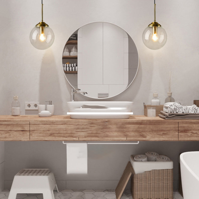 Runde Wandleuchte minimalistische Leuchtenleuchte mit Glasschatten