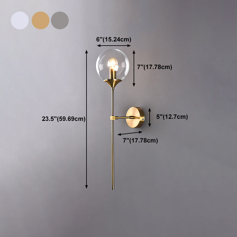 Runde Wandleuchte minimalistische Leuchtenleuchte mit Glasschatten