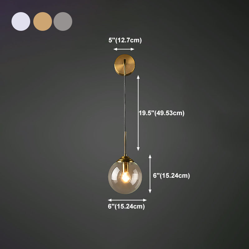 Runde Wandleuchte minimalistische Leuchtenleuchte mit Glasschatten