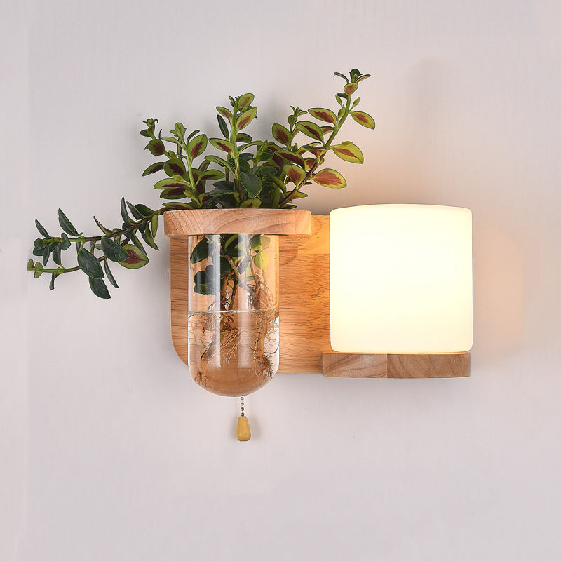 Holzwandleuchte ohne Pflanzen moderne Wandleuchte für das Wohnzimmer