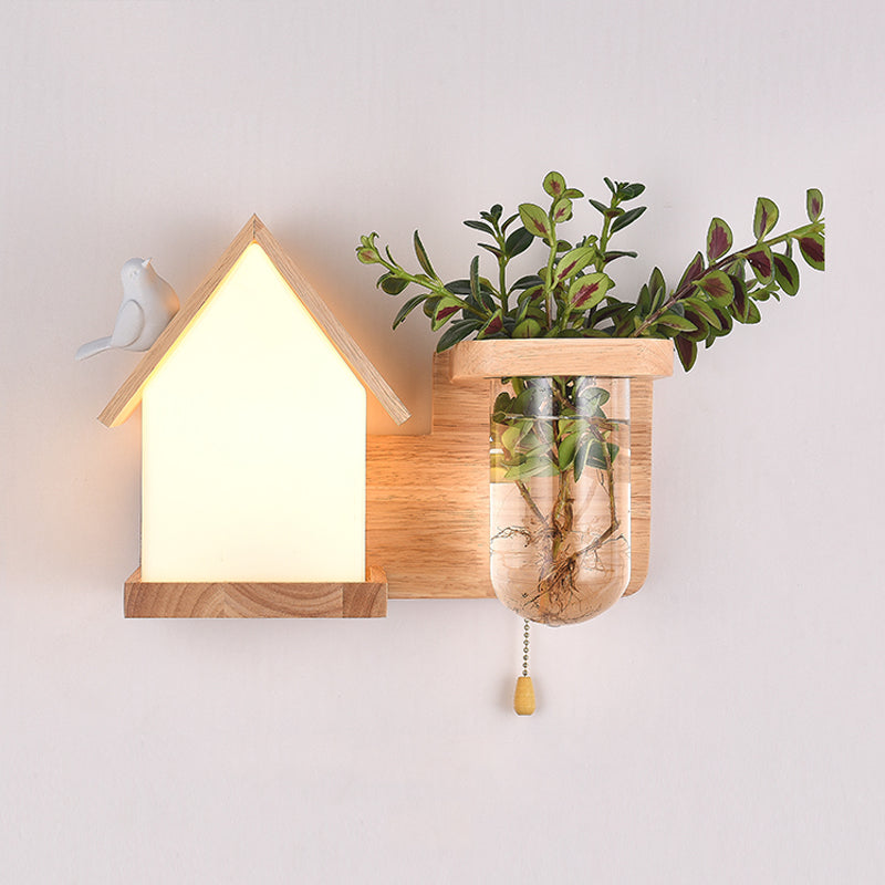 Holzwandleuchte ohne Pflanzen moderne Wandleuchte für das Wohnzimmer