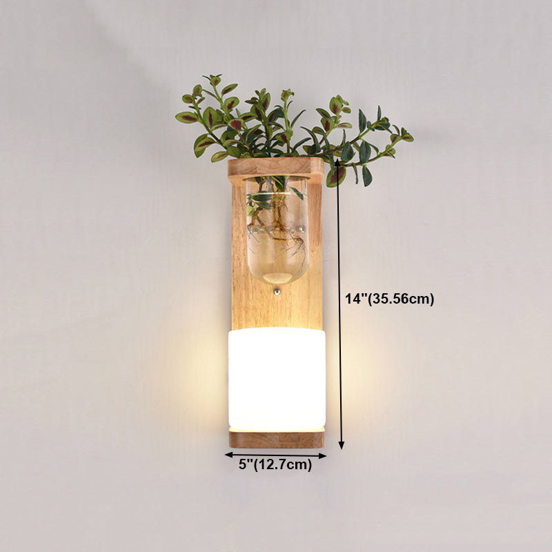 Holzwandleuchte ohne Pflanzen moderne Wandleuchte für das Wohnzimmer