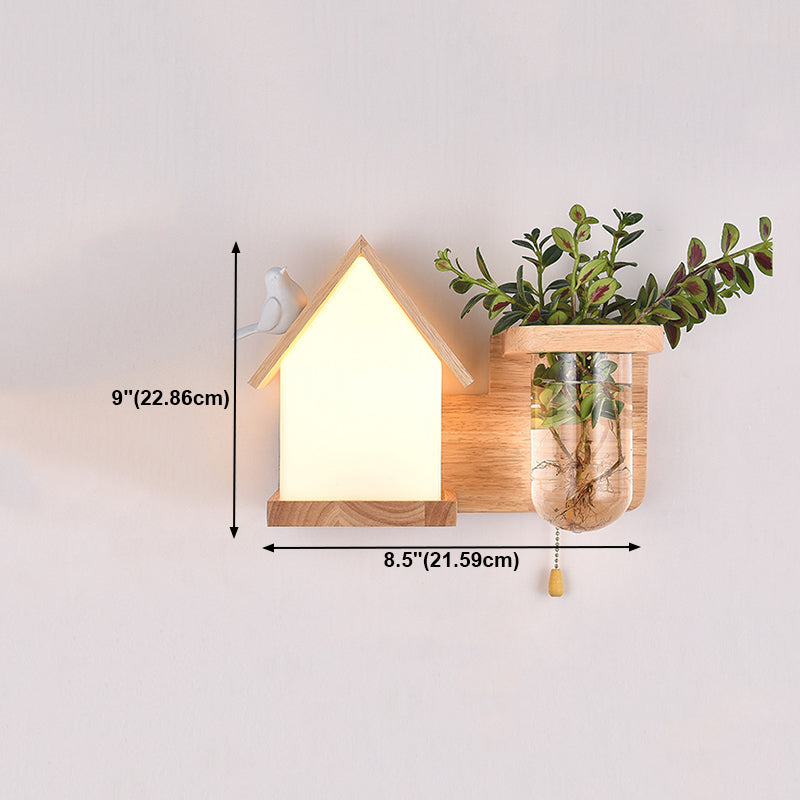 Holzwandleuchte ohne Pflanzen moderne Wandleuchte für das Wohnzimmer