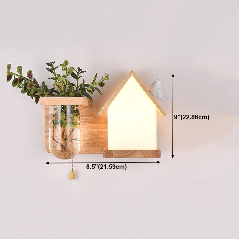 Holzwandleuchte ohne Pflanzen moderne Wandleuchte für das Wohnzimmer