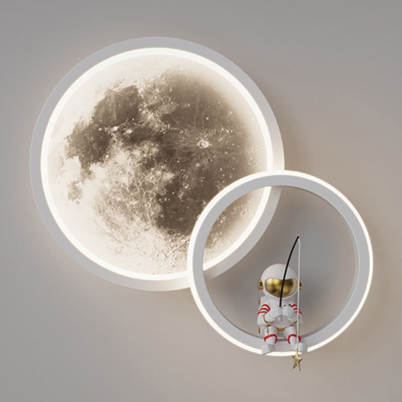 Kids Style Geometry Shape Wall Lights Metal Wall Mount Lights in White