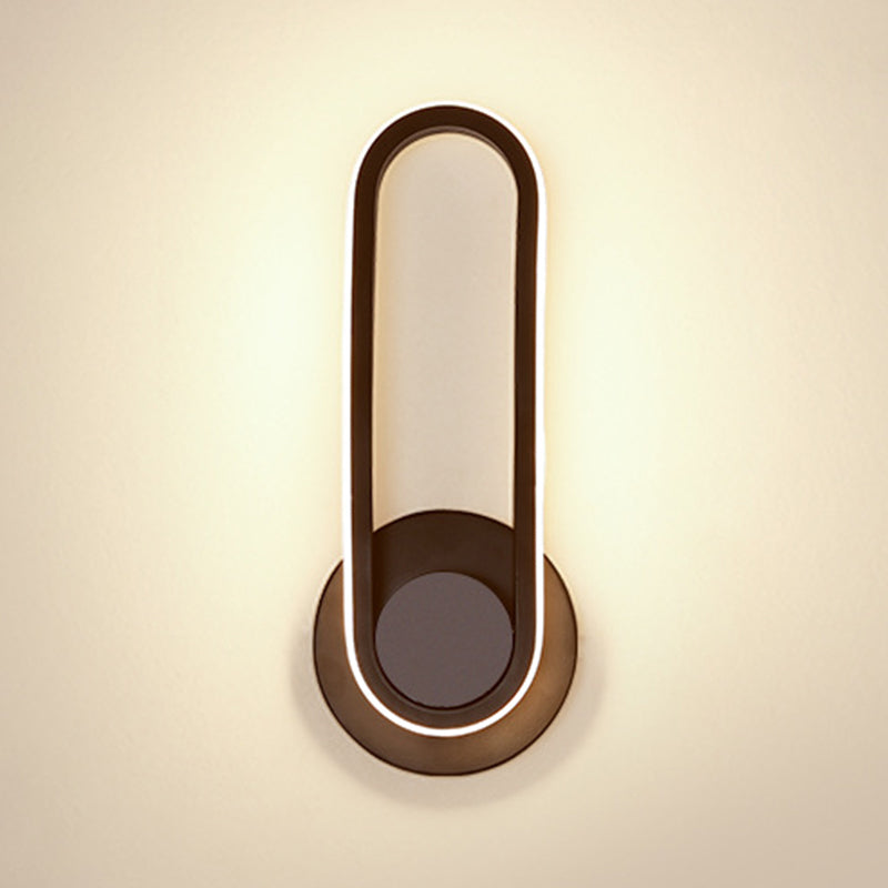 Moderne Stil ovaler Wandmontaglampen Metall 1 Licht Wandleuchte Leuchten