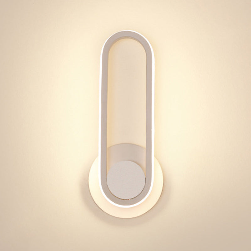 Moderne Stil ovaler Wandmontaglampen Metall 1 Licht Wandleuchte Leuchten