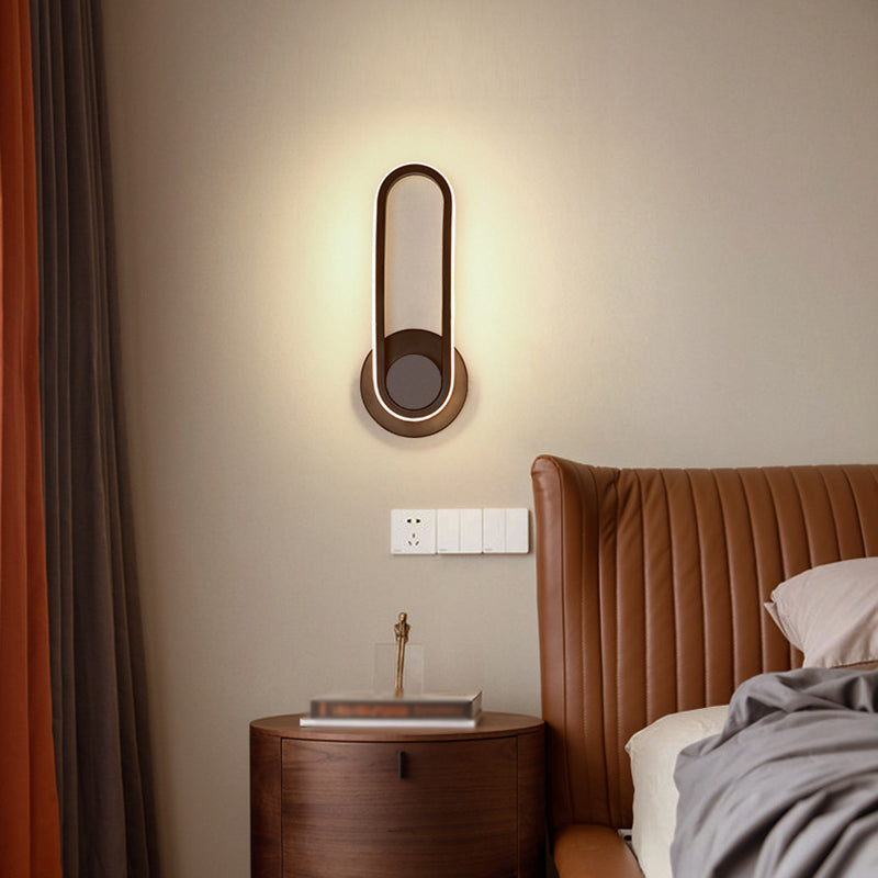 Moderne Stil ovaler Wandmontaglampen Metall 1 Licht Wandleuchte Leuchten