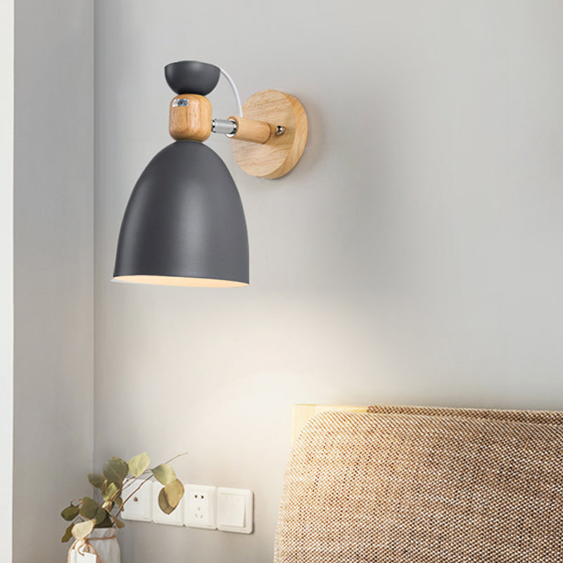 1 Light Wall Sconce Modern Macaron Style Metal Wall Lighting for Bedroom