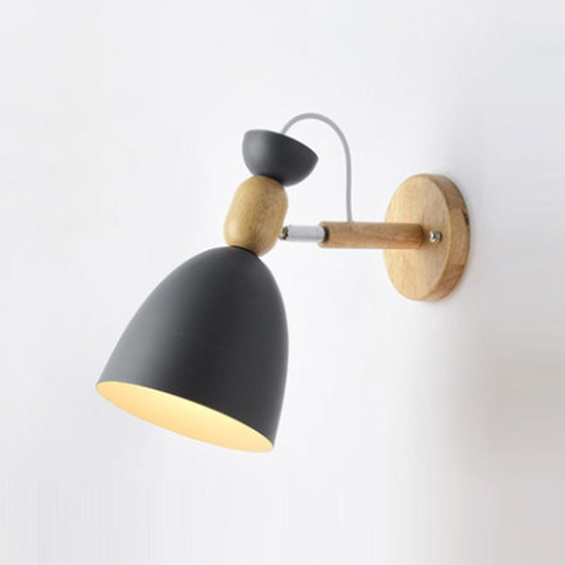 1 Light Wall Sconce Modern Macaron Style Metal Wall Lighting for Bedroom