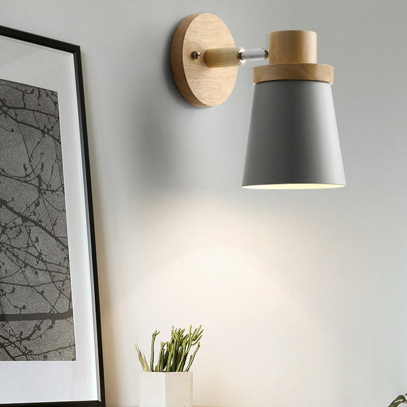 1 Light Wall Sconce Modern Macaron Style Metal Wall Lighting for Bedroom