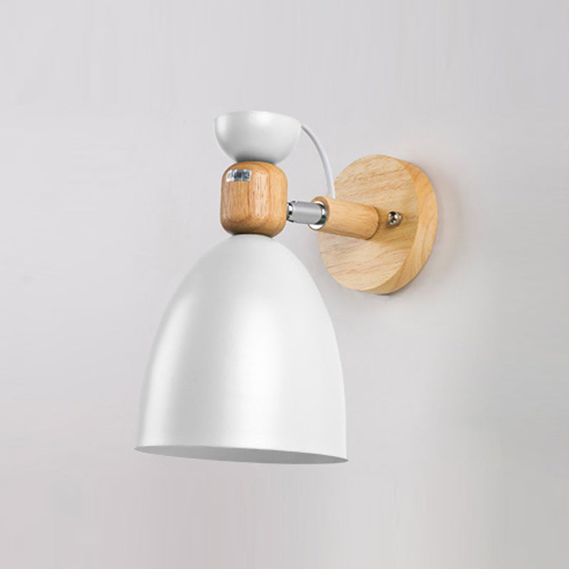 1 Light Wall Sconce Modern Macaron Style Metal Wall Lighting for Bedroom