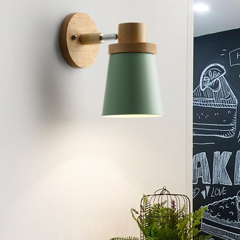 1 Light Wall Sconce Modern Macaron Style Metal Wall Lighting for Bedroom