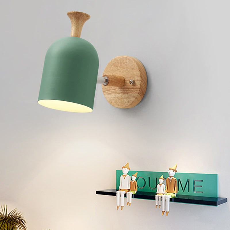 1 Light Wall Sconce Modern Macaron Style Metal Wall Lighting for Bedroom