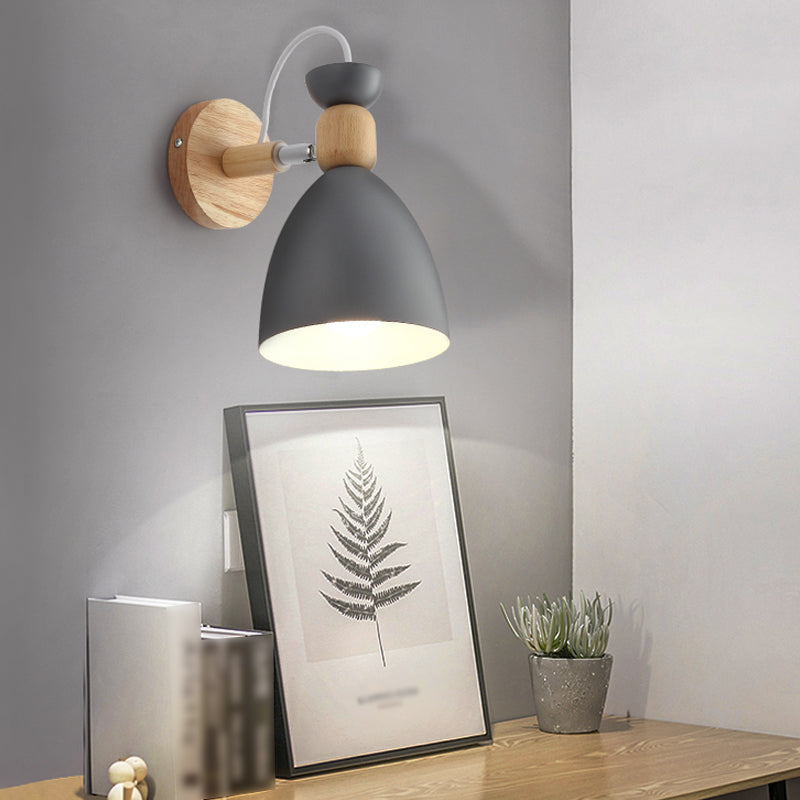 1 Light Wall Sconce Modern Macaron Style Metal Wall Lighting for Bedroom