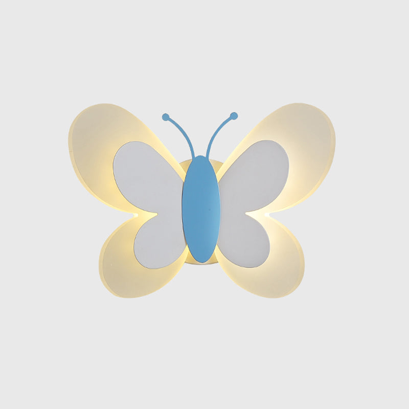 1 Light Butterfly Wall Sconce Modern Style Metal Wall Lighting for Bedroom