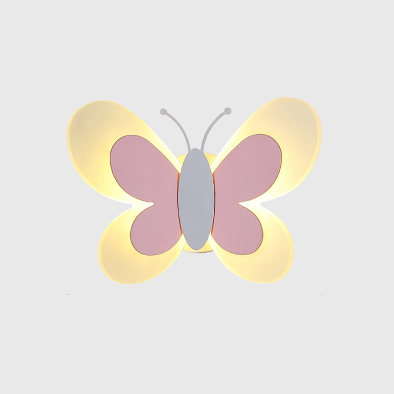 1 Light Butterfly Wall Sconce Modern Style Metal Wall Lighting for Bedroom