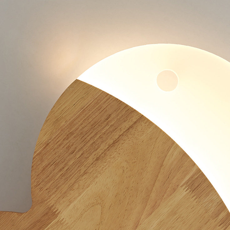 1 application de mur de poisson clair éclairage mural en bois de style moderne pour chambre à coucher