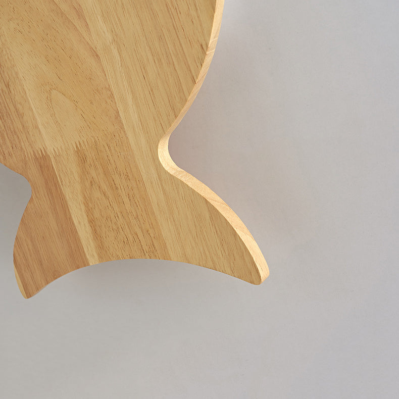 1 application de mur de poisson clair éclairage mural en bois de style moderne pour chambre à coucher