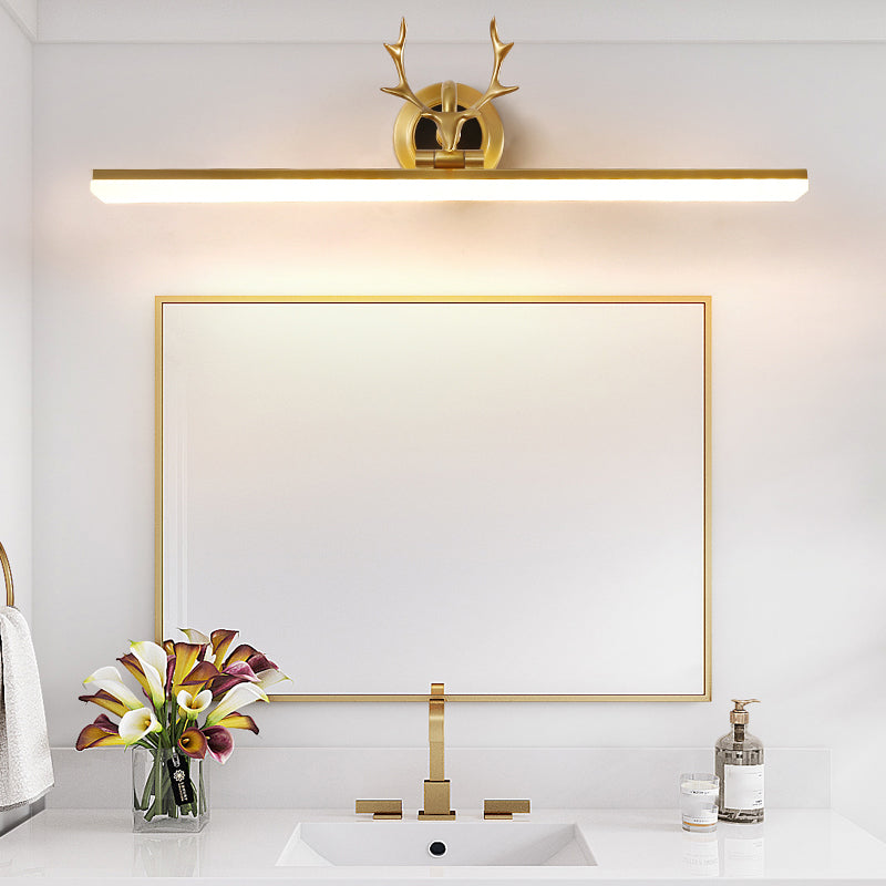 Linear Shape Metal Wall Light Modern Single Light Mirror Wall Mount Light