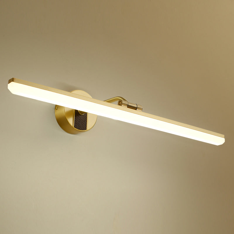 Linear Shade Metal Wall Sconce Modern 1-Light Mirror Wall Mount Lighting