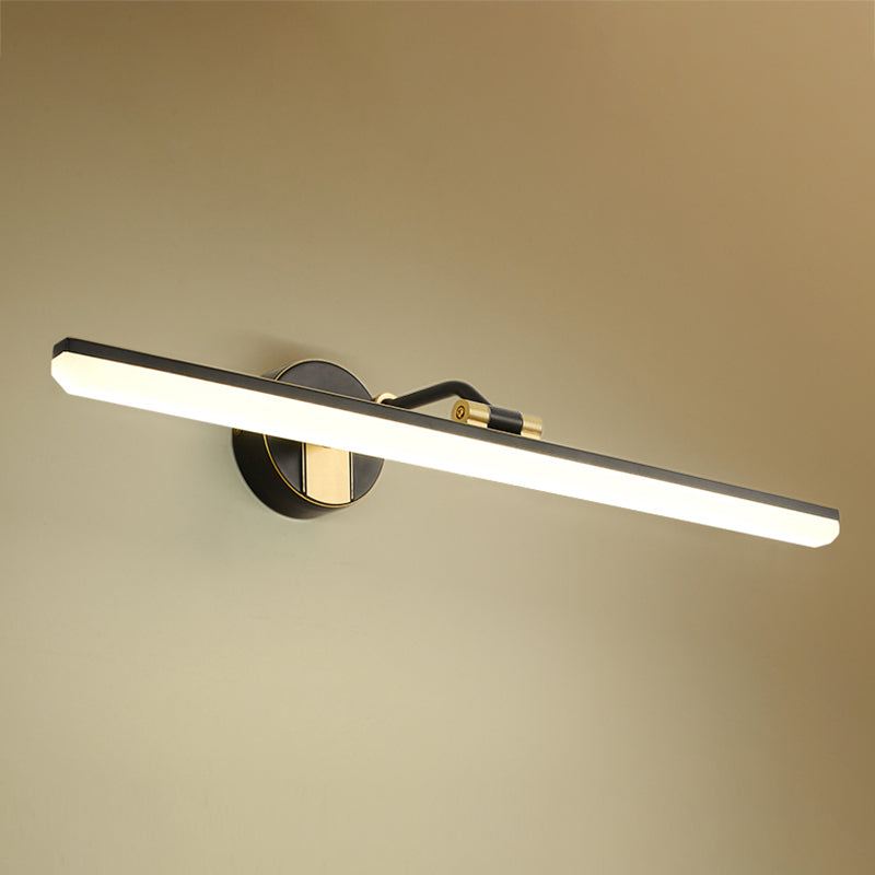 Linear Shade Metal Wall Sconce Modern 1-Light Mirror Wall Mount Lighting