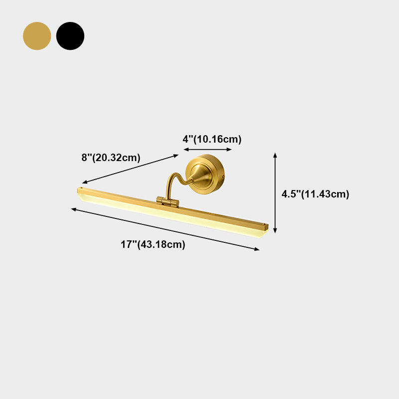 Metal Linear Wall Sconce Modern Multi Lights Mirror Wall Mount Light Fixture