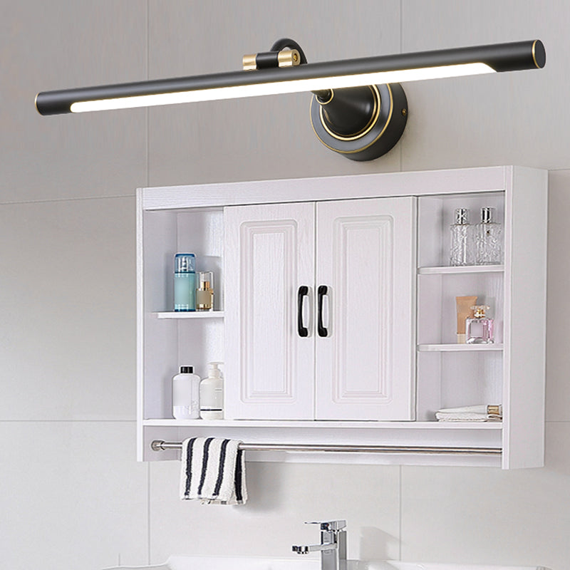 Metal Linear Shade Wall Sconce Modern Style Single Light Mirror Wall Lighting Fixture