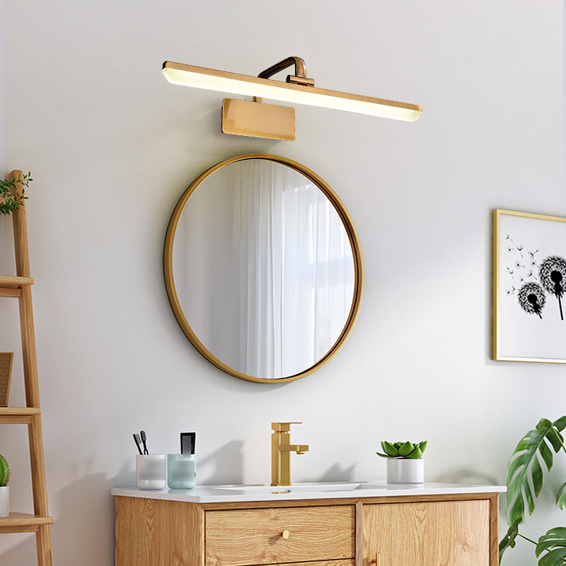 Metal Linear Shade Wall Sconce Modern Style 1 Occiglia da parete a specchio leggero