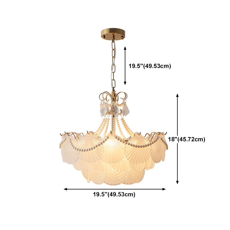 American Style Glass Chandelier Multi Light Hanging Light for Bedroom Dining Room