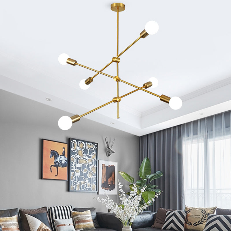 Gold Modern Style Chandelier Pendant Light Stacked Shape Metal Pendant Lighting