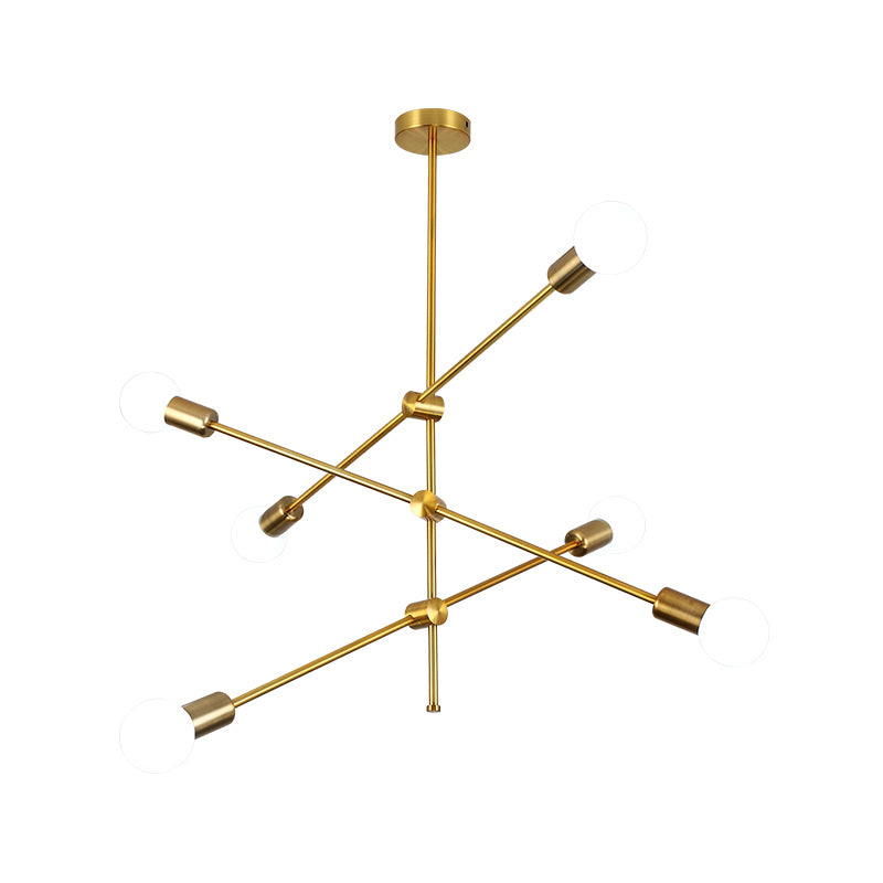 Luz de lámpara de lámpara de estilo dorado de estilo moderno de forma apilada de forma colgante de metal iluminación